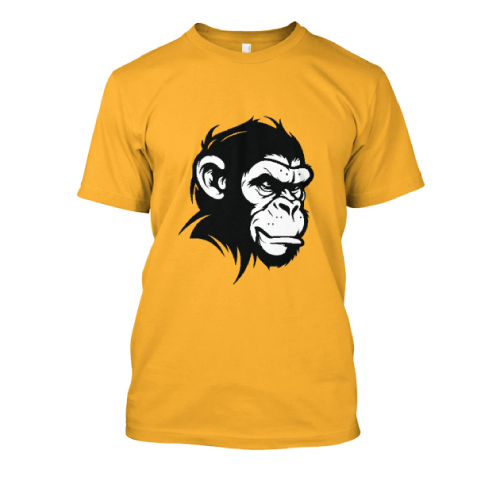 custom-printed-t-shirt-gold-ape-face